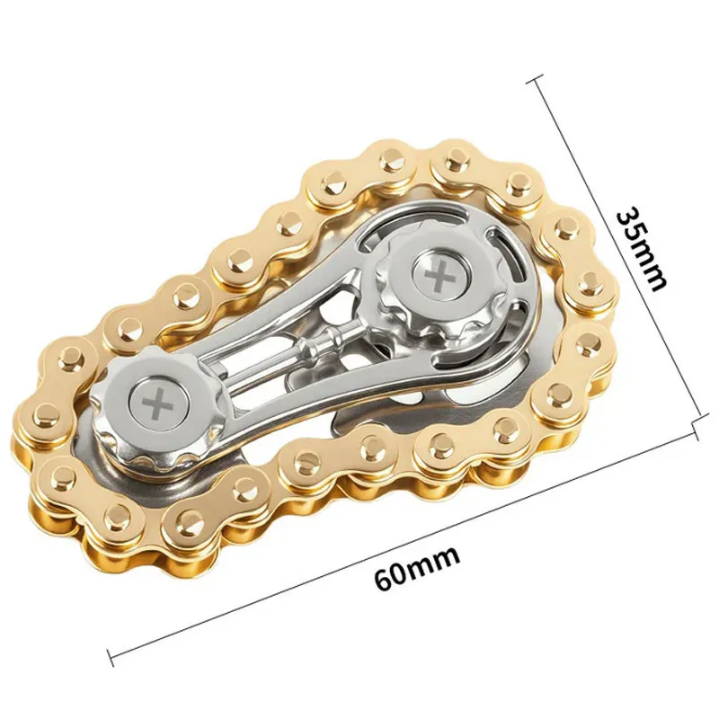 Антистрес Металевий Bike Chain Spinner – Golden. Фото 2 з 4