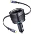 АЗУ Baseus Enjoyment Max PD60W with retractable cables (1USB-A/1C) (C00035507121) – Cosmic Black. Фото 1 из 4