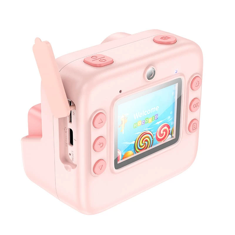 Дитяча фотокамера  моментальним друком Hoco DV200 Dual lens – Pink. Фото 4 з 6