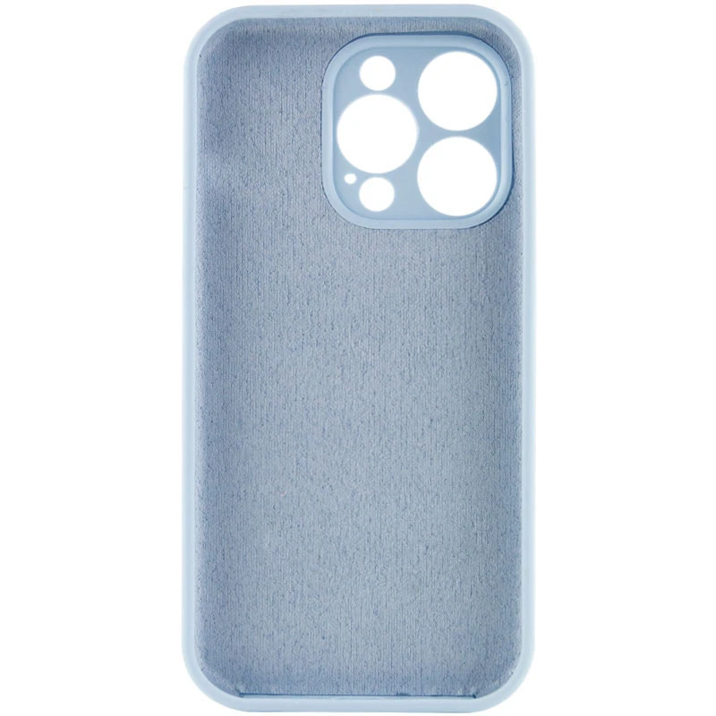 Чехол с защитой камеры Silicone Case для Apple iPhone 15 Pro (6.1") – Голубой / Sweet Blue. Фото 4 из 6