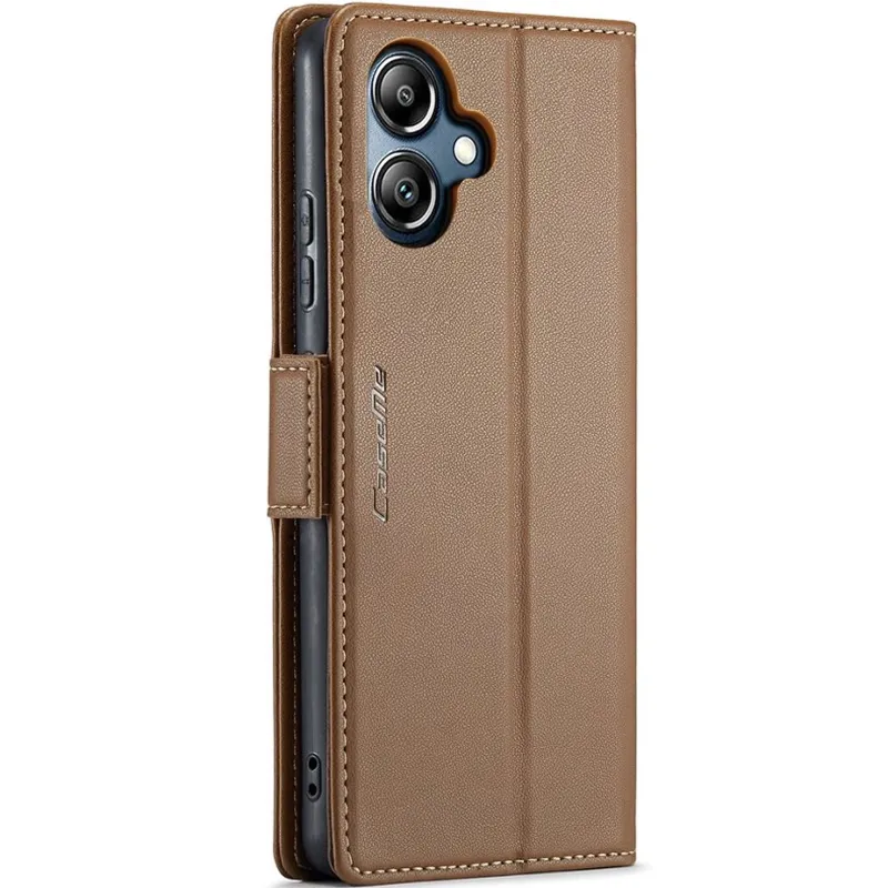 Шкіряний чохол-книжка CaseMe Nappa leather для Xiaomi Redmi Note 12S – Brown. Фото 3 з 6