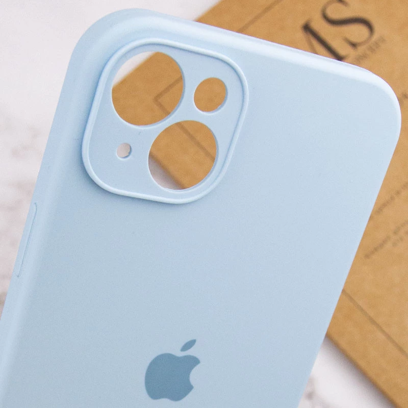 Чехол Silicone Case с защитой камеры для Apple iPhone 15 Plus (6.7") – Голубой / Sweet Blue. Фото 6 из 6