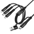 Дата кабель Hoco X123 Victory 3in1 Type-C to Lightning/Type-C/MicroUSB 3A (1m) – Black. Фото 1 з 6