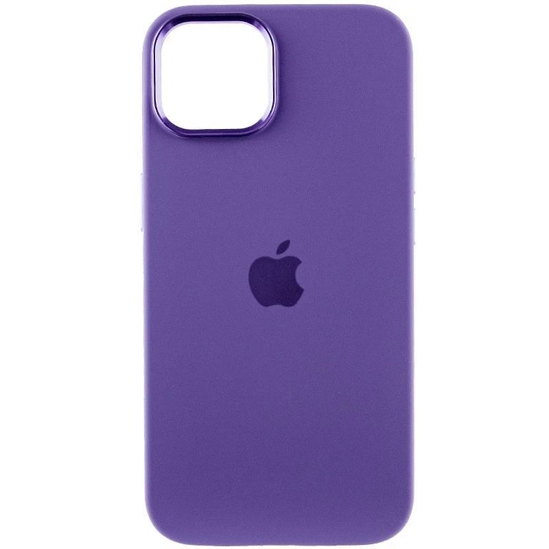 Чехол Silicone Case с металлическими кнопками для Apple iPhone 14 (6.1") – Фиолетовый / Iris. Фото 3 из 9