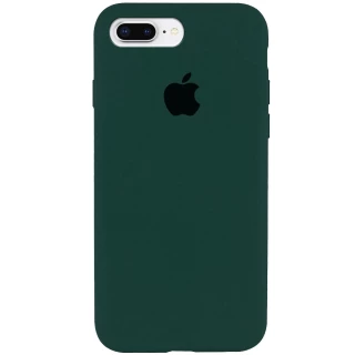 Чехол Silicone Case с закрытым низом для Apple iPhone 7 plus / 8 plus — Зеленый / Forest green