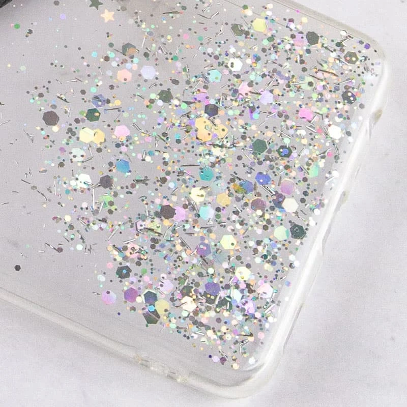 Чохол з блискітками та захистом камери на Xiaomi Redmi 10C – Прозорий. Фото 3 з 5