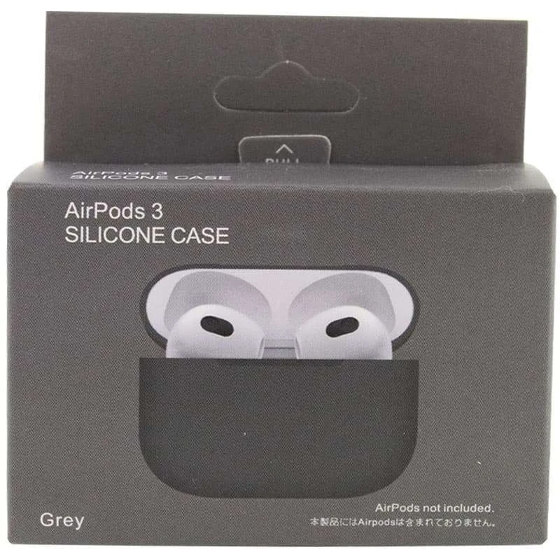 Силіконовий футляр для навушників AirPods 3 – Сірий / Gray. Фото 3 з 3
