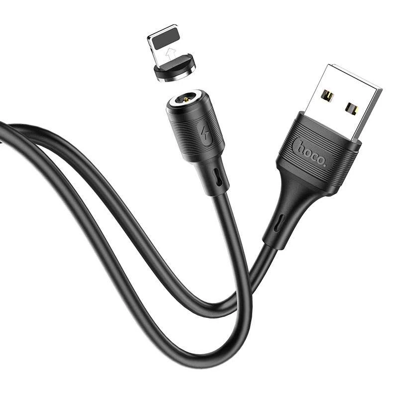 Дата кабель Hoco X52 "Sereno magnetic" USB to Lightning (1m) – Чорний. Фото 5 з 8