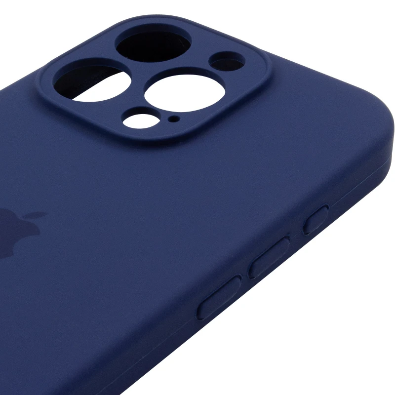 Чехол Silicone Case с защитой камеры для Apple iPhone 16 Pro Max – Синий / Deep navy. Фото 5 из 6