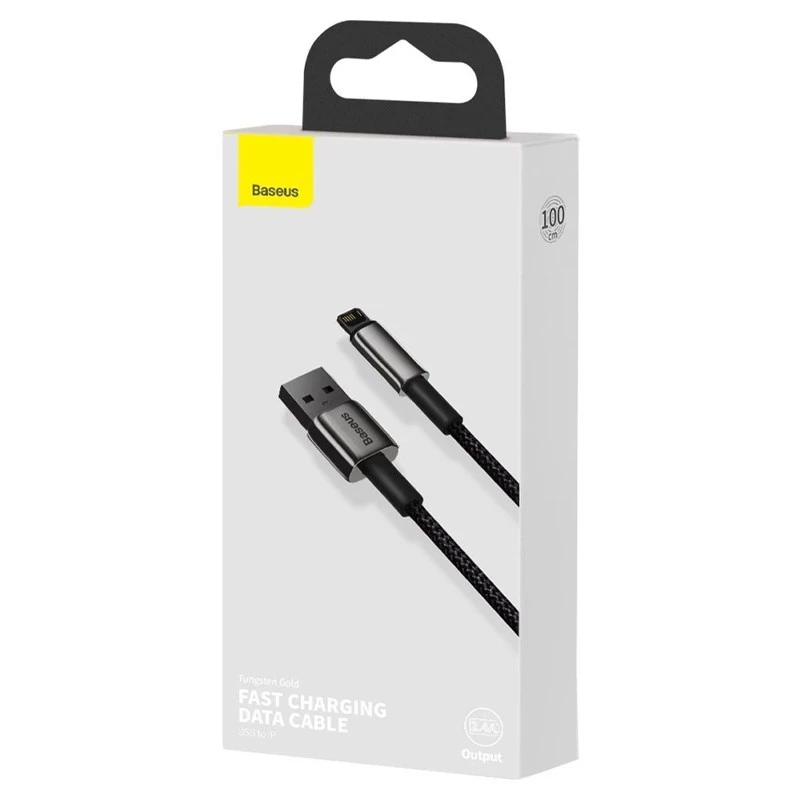 Дата кабель Baseus Tungsten Gold USB to Lightning Cable 2.4A (1m) (CALWJ-0) – Black. Фото 6 з 6
