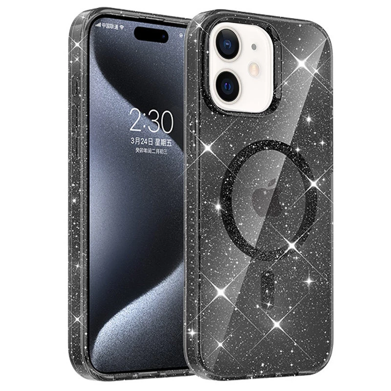 Чехол с блестками и MagFit для Apple iPhone 11 (6.1") – Black. Фото 1 Чехол с блестками и MagFit для Apple iPhone 11 (6.1") – Black. Фото 1 из 2