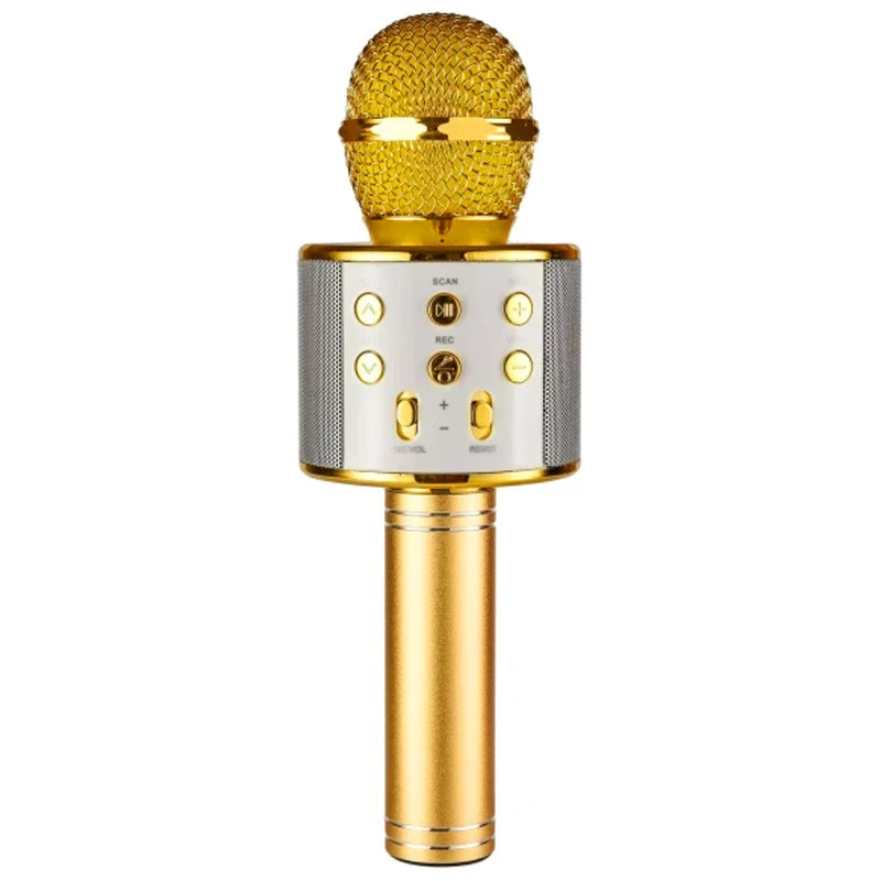 Караоке Мікрофон-колонка WS858 – Gold. Фото 1 з 1