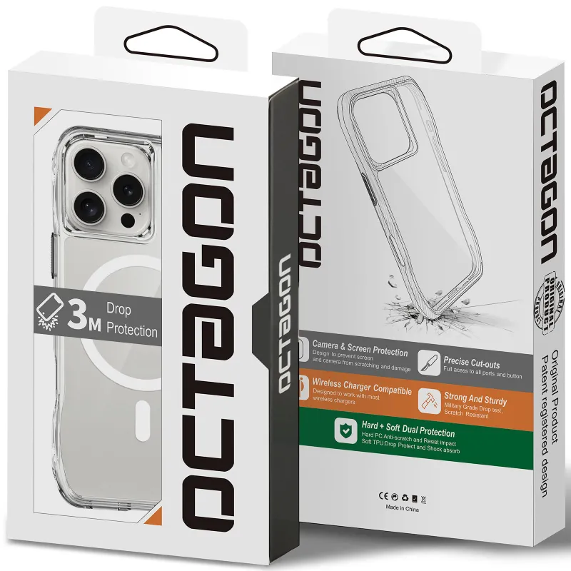 Чохол TPU Space Octagon with Magnetic Fit для Apple iPhone 16 Pro Max – Clear. Фото 5 з 5