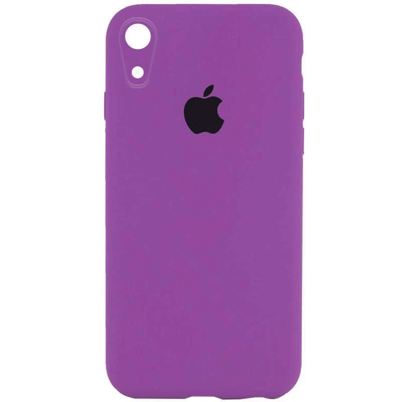 

Чехол Silicone Case Square с защитой камеры для Apple iPhone XR (6.1") (Фиолетовый / Grape), Фіолетовий / grape