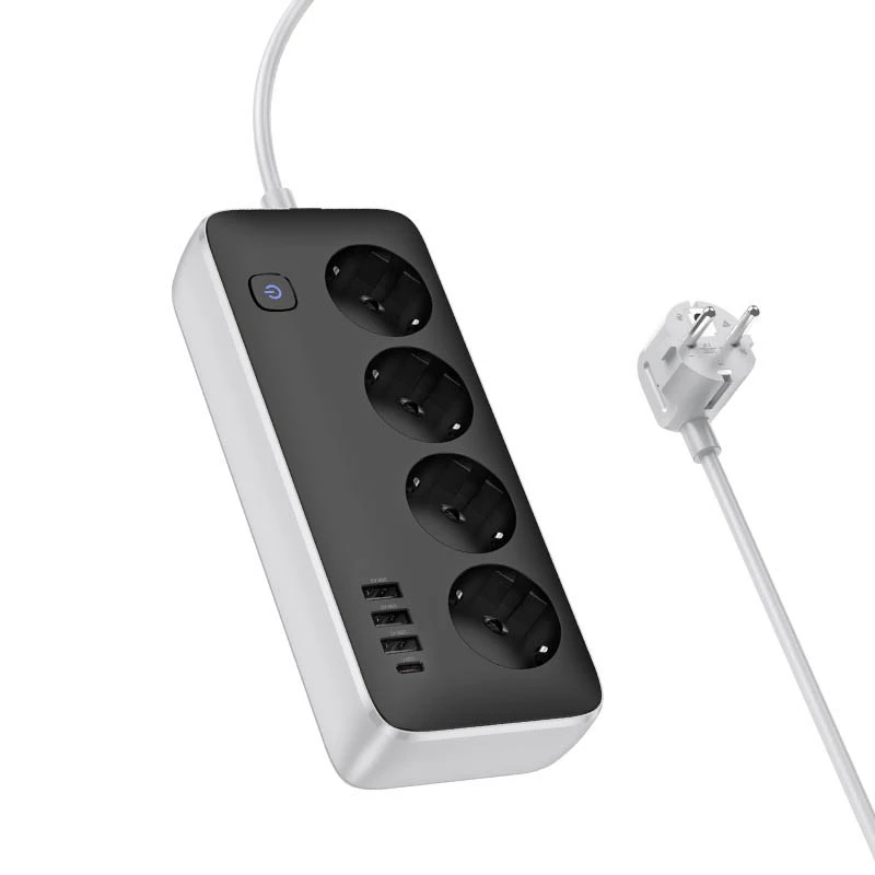 Подовжувач Hoco AC21 Sunlight 4-bit (1C3A) desktop socket – White. Фото 3 з 5