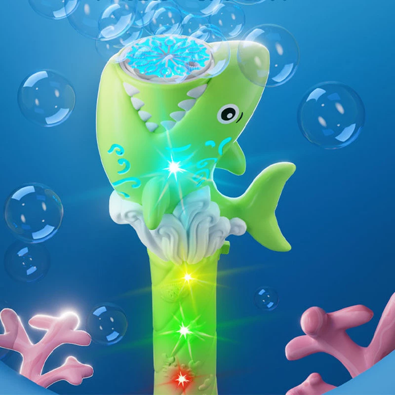 Пістолет з мильними бульбашками H038 Shark + bottle 50ml – Green. Фото 3 з 5