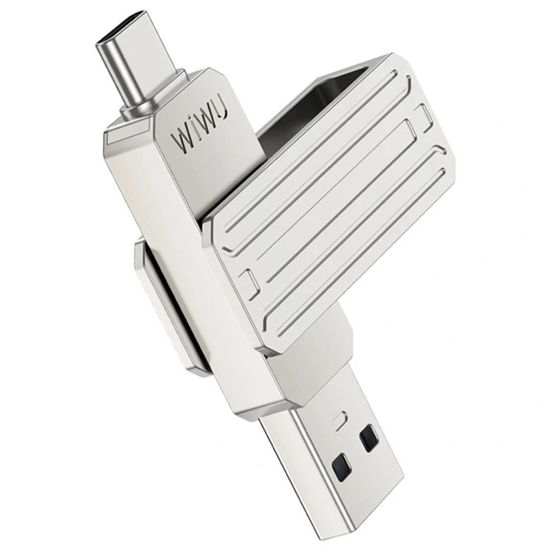 Флеш-драйв USB 3.0 Flash Drive WIWU Wi-FD001 3 in 1 32GB – silver. Фото 1 з 6