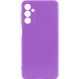Кольоровий силіконовий чохол GETMAN із закритою камерою для Samsung Galaxy M34 5G — Фіолетовий / Purple