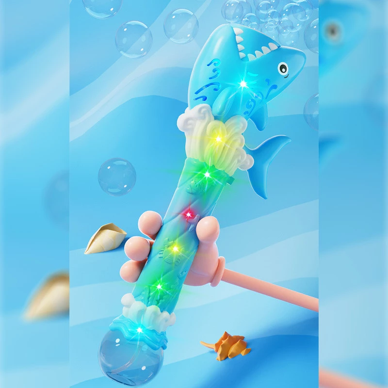 Пістолет з мильними бульбашками H038 Shark + bottle 50ml – Light Blue. Фото 4 з 7