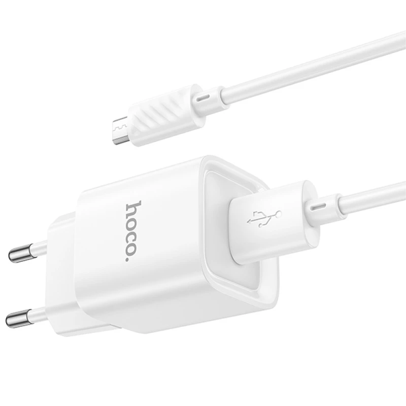 МЗП Hoco C145A Charm QC3.0 18W (1USB-A) + кабель USB to MicroUSB – White. Фото 6 з 6