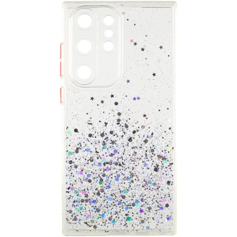 Чехол с блестками и защитой камеры для Samsung Galaxy S23 Ultra – Прозрачный. Фото 6 из 11