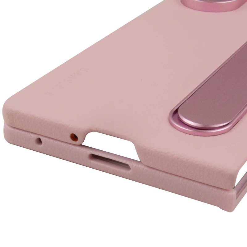Шкіряний чохол Leather Case (AAA) with stand для Samsung Galaxy Z Fold7 – Pink. Фото 6 з 7