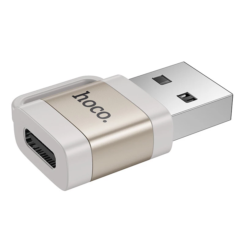 Перехідник Hoco UA31D OTG USB male to Type-C female USB2.0 – Gray. Фото 3 з 5