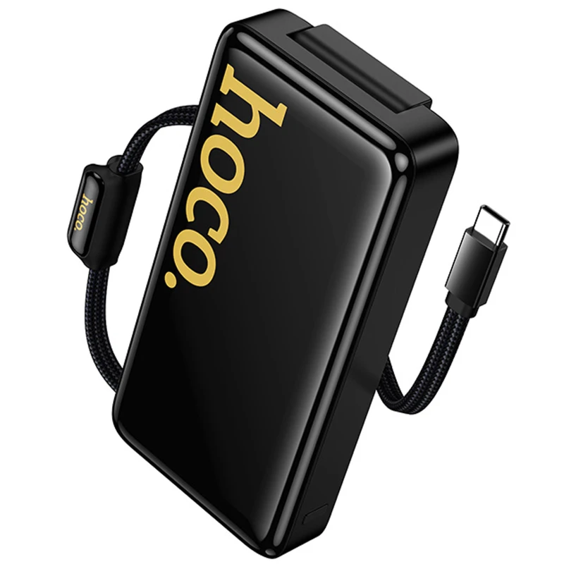 Портативний ЗП Power Bank Hoco Q45 Worrier 22.5W+PD20W with cable 10000 mAh – Black. Фото 4 з 6