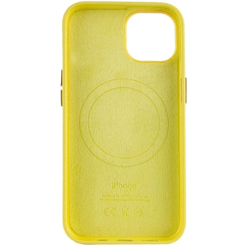 Кожаный чехол Leather Case с MagSafe для Apple iPhone 12 Pro Max (6.7") – Yellow. Фото 3 из 9