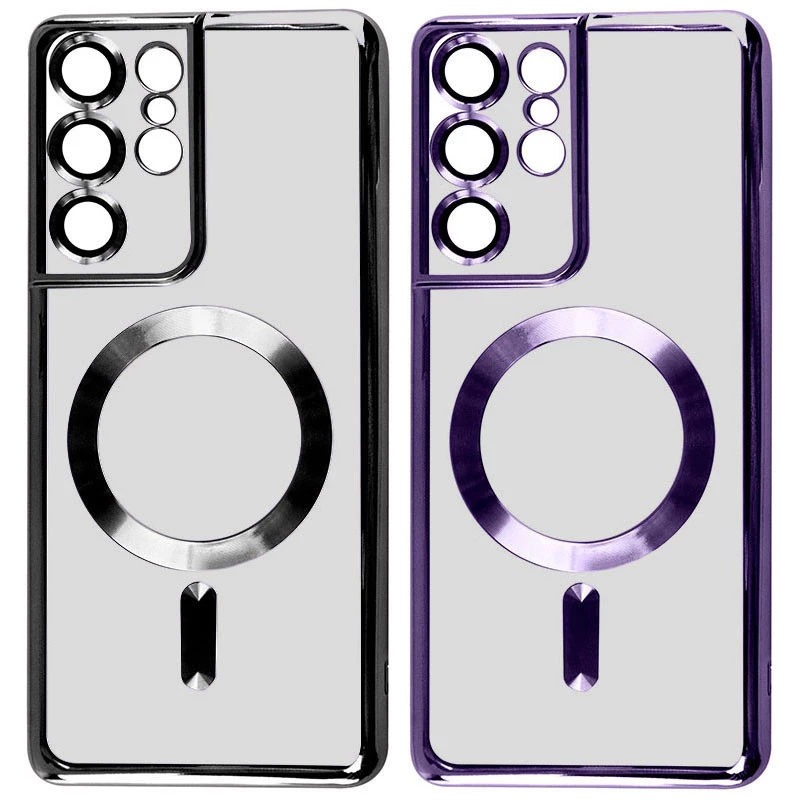 Хромовий TPU чохол з MagSafe на Samsung Galaxy S21 Ultra фото 2 з 3