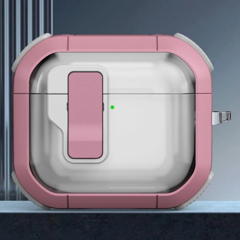 Футляр протиударний Locking Button для навушників Airpods 4 – Pink. Фото 2 з 2
