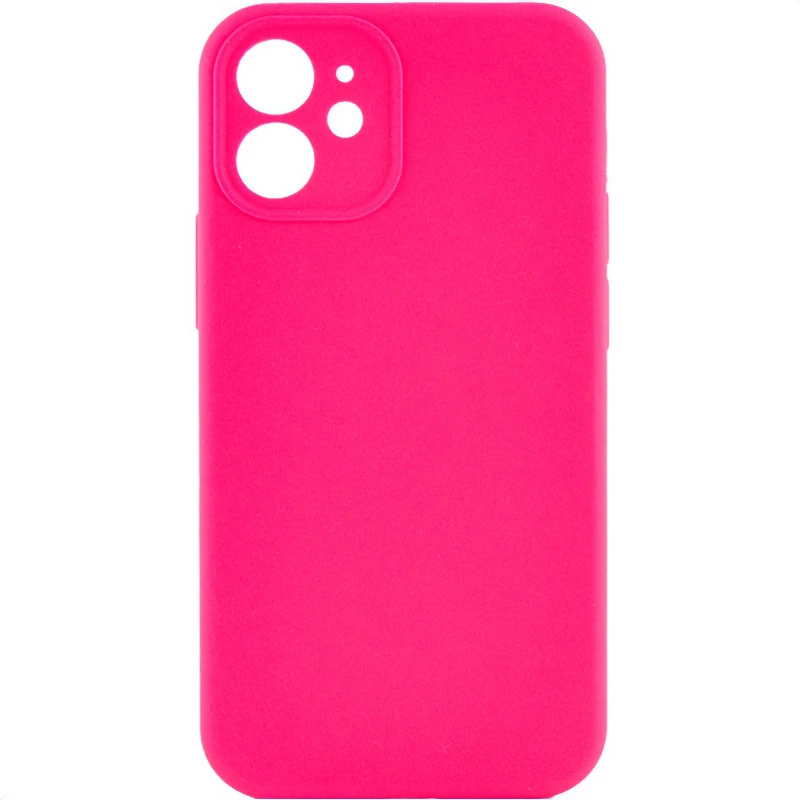 Чохол Silk Full Camera Protective (AA) NO LOGO для Apple iPhone 12 (6.1") – Рожевий / Barbie pink. Фото 1 з 4