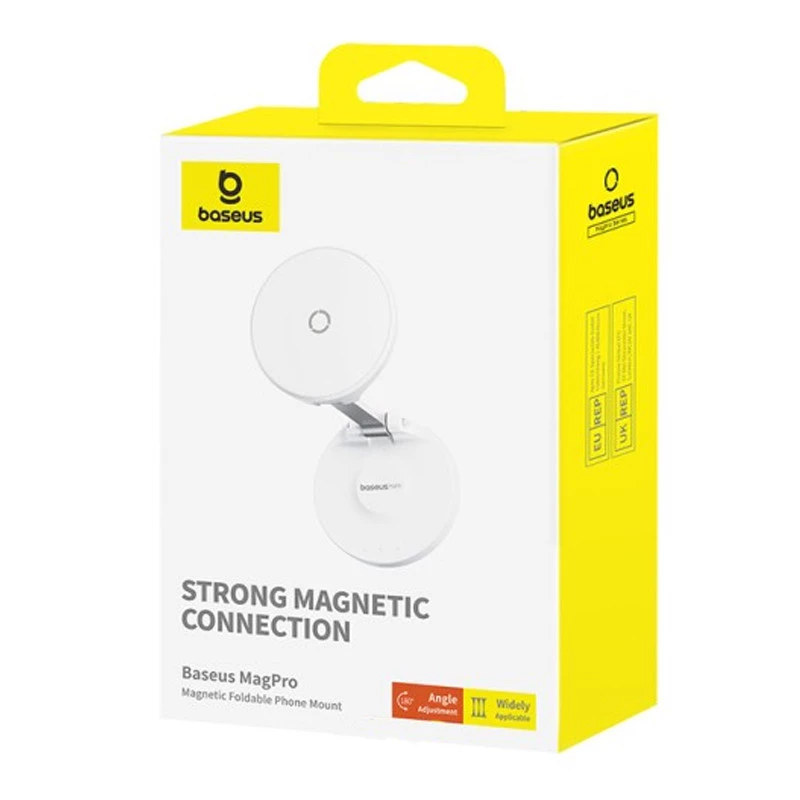 Держатель для телефона Baseus MagPro Magnetic Foldable Phone Mount (B10564101) – White. Фото 4 из 5