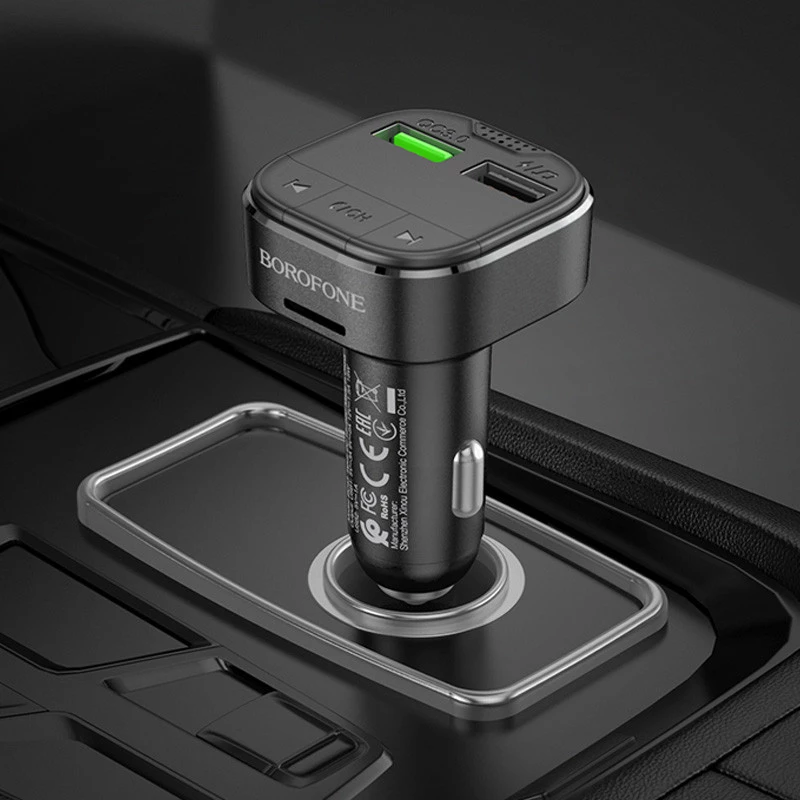 АЗУ FM модулятор Borofone BC43 Flash QC3.0 – Black. Фото 8 из 8