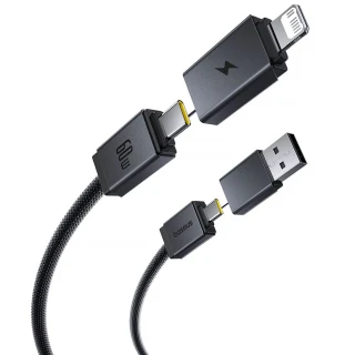 Дата кабель Baseus Versatile Two-for-Two USB/Type-C to Type-C/Lightning 60W (0.6m) (P10383000) фото 1 з 1