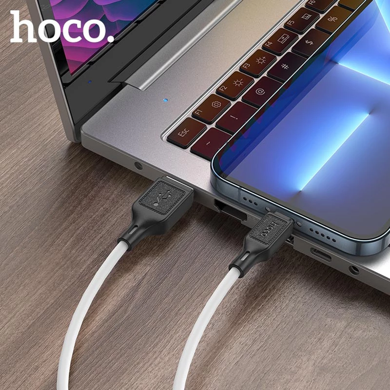 Дата кабель Hoco X90 Cool silicone USB to Lightning (1m) – White. Фото 4 з 5