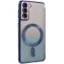 Чохол з блискітками, захисними лінзами на камеру та MagSafe на Samsung Galaxy S21 – Синій / Deep navy. Фото 2 з 11
