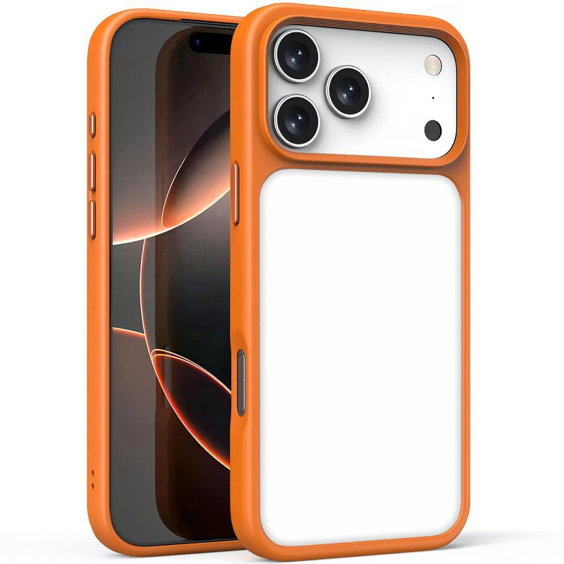 TPU+PC с металлическими кнопками для Apple iPhone 17 Pro (6.3") – Оранжевый / Orange. Фото 2 из 2