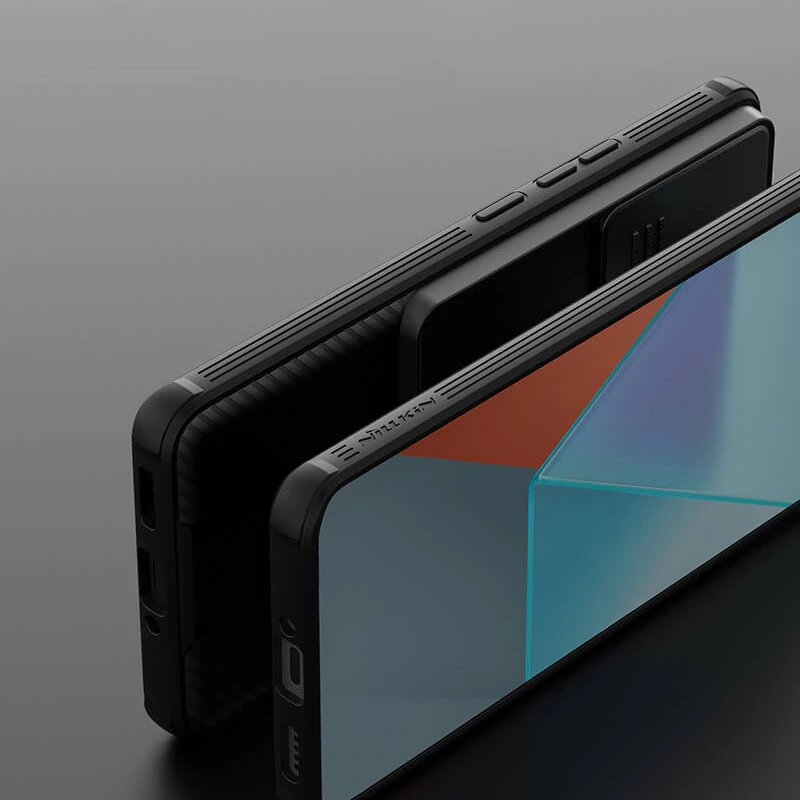 Карбована накладка Nillkin Pro зі шторкою для камери на Xiaomi Redmi Note 13 Pro+ – Black. Фото 6 з 7