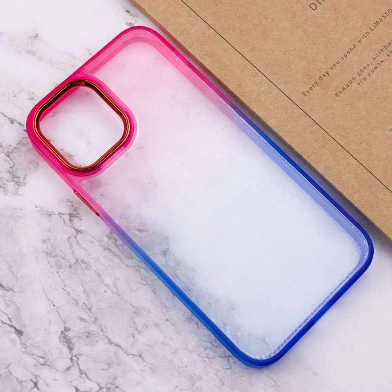 Силіконовий чохол фреш на Apple iPhone 14 (6.1") – Синій / Рожевий. Фото 4 з 5