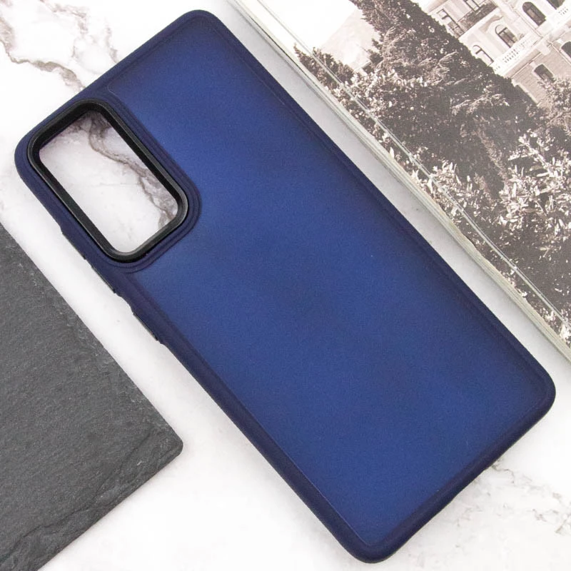 Чохол TPU+PC Lyon Frosted на Motorola Moto E14 – Синій / Navy Blue. Фото 4 з 6