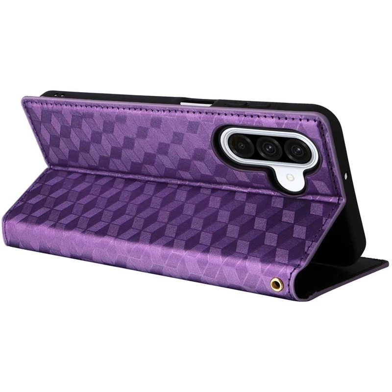Кожаный чехол-книжка Rhombus Book для Samsung Galaxy A07 – Purple. Фото 6 из 7