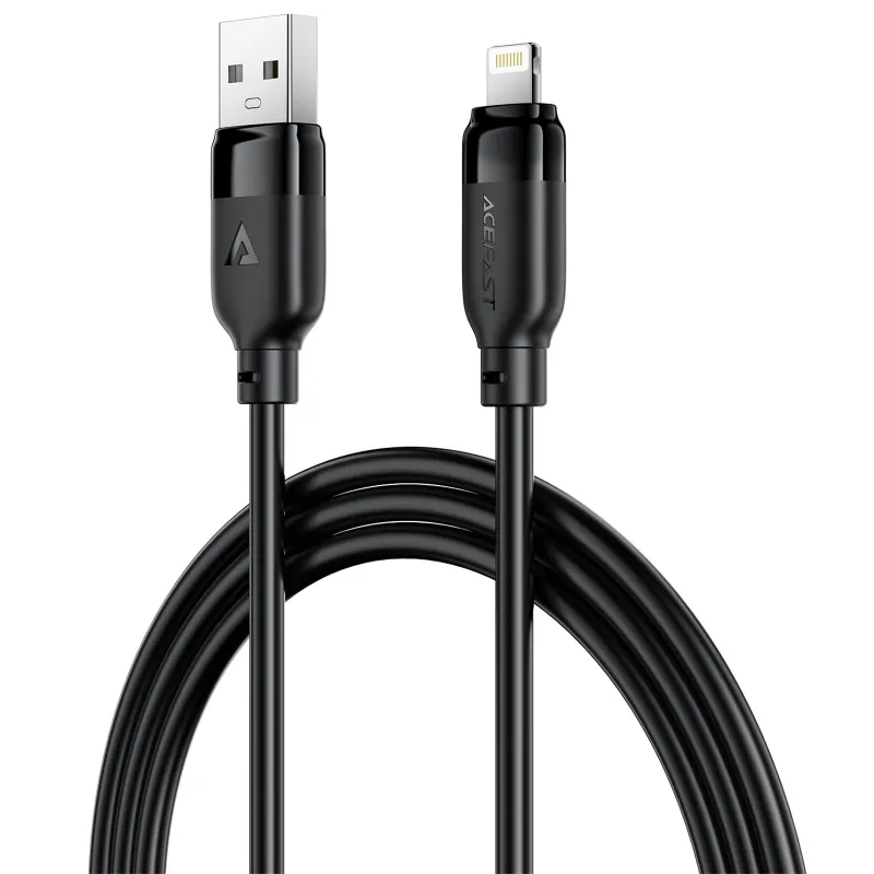 Дата кабель Acefast C16-06 USB to Lightning 2.4A (2m) – Black. Фото 2 з 5