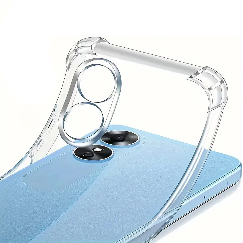 Ультратонкий силіконовий чохол GETMAN з критими бортами та камерою для Oppo A38 – Безбарвний (прозорий). Фото 2 з 6