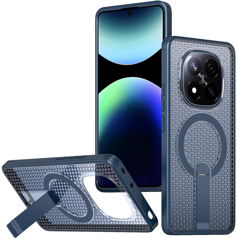 Чохол TPU Breeze with MagSafe stand для Xiaomi Redmi Note 14 Pro 4G – Blue. Фото 1 з 3