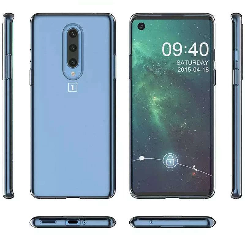 Ультратонкий силиконовый чехол 1 мм для OnePlus 8 – Бесцветный (прозрачный). Фото 3 из 3