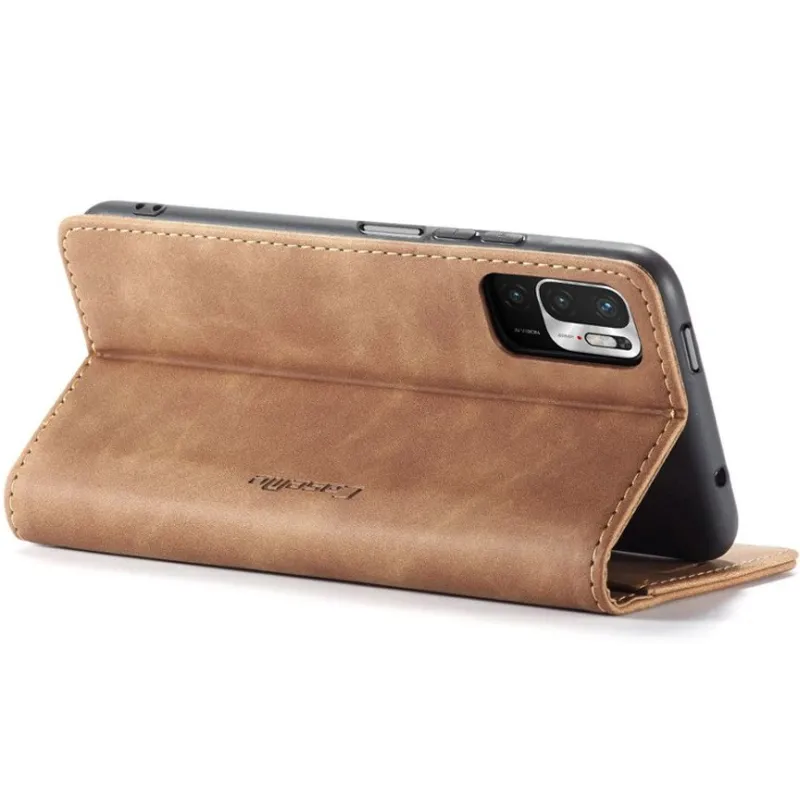 Шкіряний чохол-книжка CaseMe Velvet Nubuck для Xiaomi Redmi Note 10 / Note 10s – Brown. Фото 5 з 5