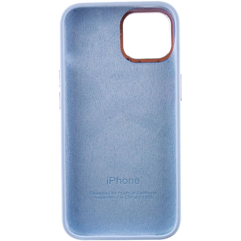Чехол Silicone Case с металлическими кнопками для Apple iPhone 14 (6.1") – Голубой / Cloud Blue. Фото 5 из 9