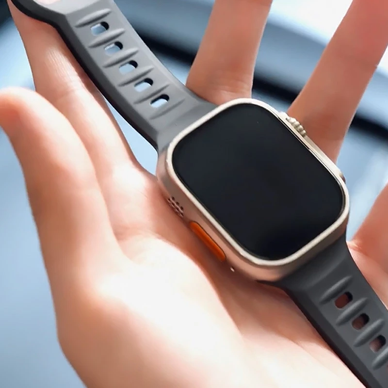 Ремінець BlueO Fluoro Rubber Sport для Apple Watch 42(ser.1-3)/44/45/46/49mm – Black. Фото 2 з 6