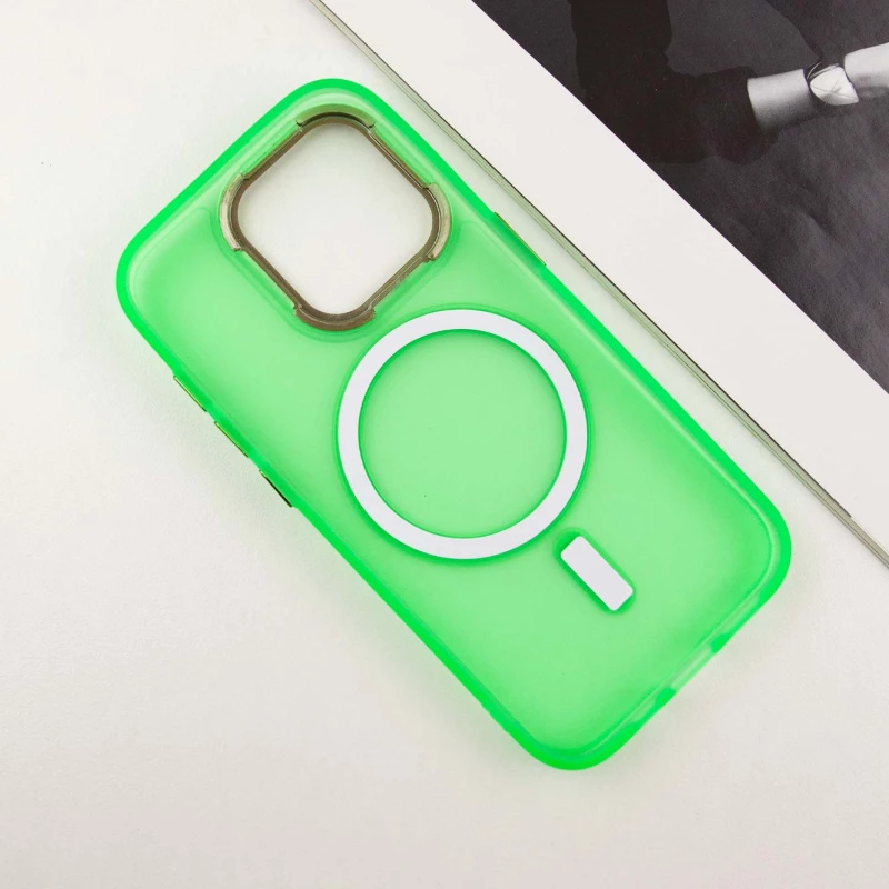 Кольоровий TPU+PC з MagSafe на Apple iPhone 12 Pro Max (6.7") – Neon Green. Фото 9 з 12
